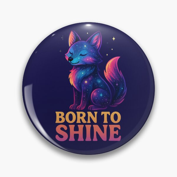 Item preview, Galaxy Fox – Born to Shine | Neon Cosmic Animal Fantasy Art designed and sold by Dezpro.