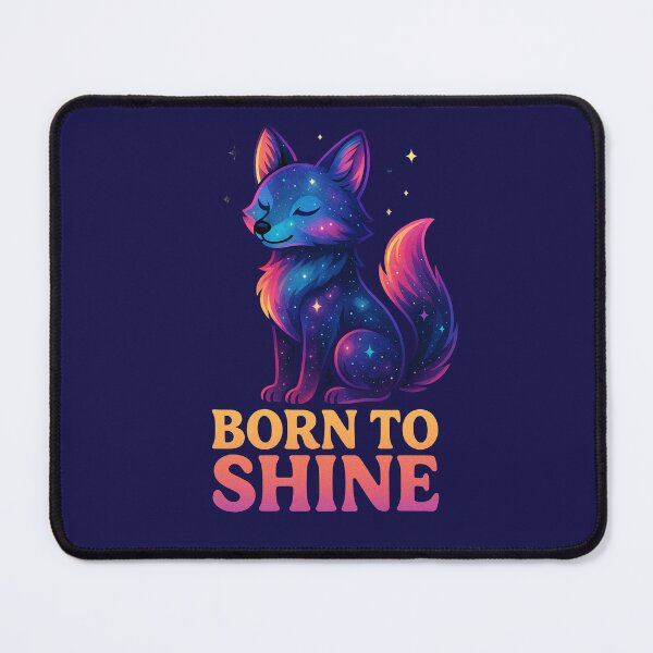 Item preview, Galaxy Fox – Born to Shine | Neon Cosmic Animal Fantasy Art designed and sold by Dezpro.