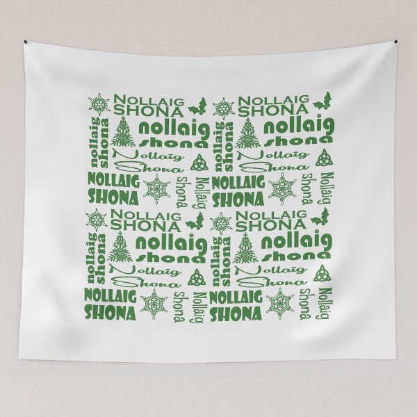 Item preview, Nollaig Shona Irish Christmas Typography – Full of green Cheer designed and sold by 5adraval.