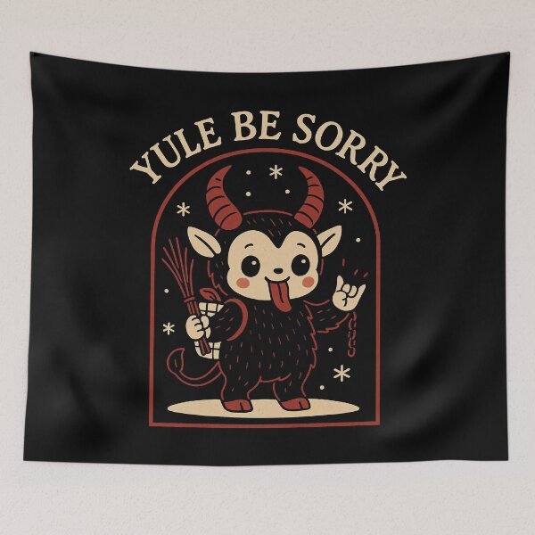 Item preview, Yule Be Sorry Cute Krampus Holiday Pun Design designed and sold by Victor Shadehorn.