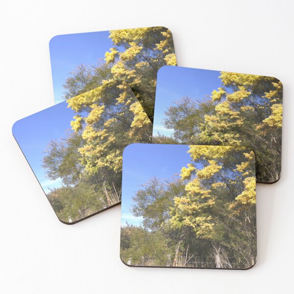 Item preview, Australian Golden Wattle Flowers - Half Tree in Bloom designed and sold by Mary Prema Art.