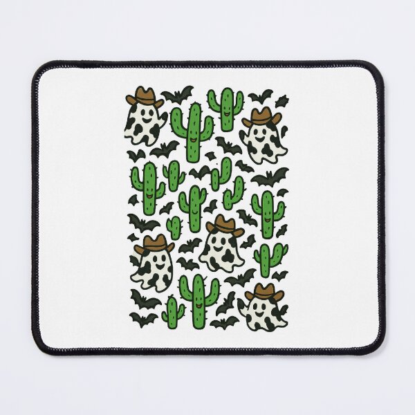Item preview, Cowboy Ghosts & Cactus Bats – Cute Western Halloween Pattern Design designed and sold by inkoutninja.