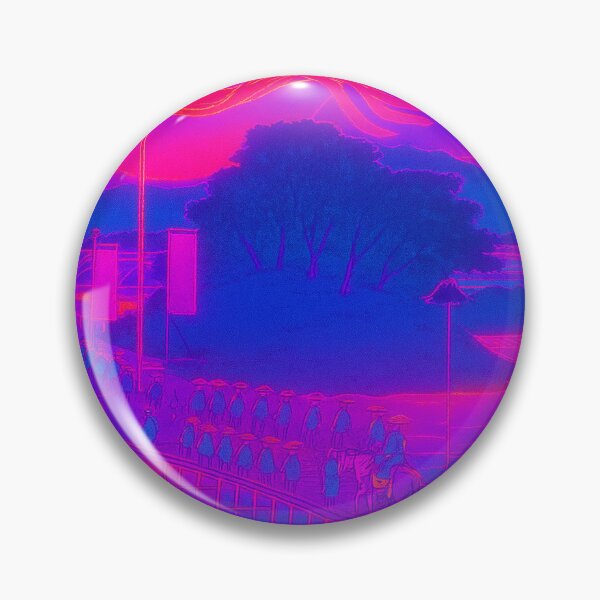 Artikelvorschau, Prozession der Neon-Daimyos: Überquerung des Flusses im Morgengrauen entworfen und verkauft von Neo-Ukiyo-Wave.