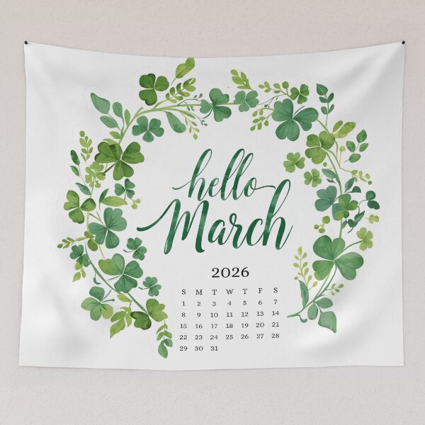 Item preview, Hello March 2026, Spring Monthly Calendar Stickers designed and sold by Moodune.