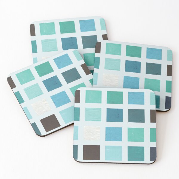 Item preview, Squares of Calm: Brushstrokes in Blue and Brown designed and sold by 5adraval.