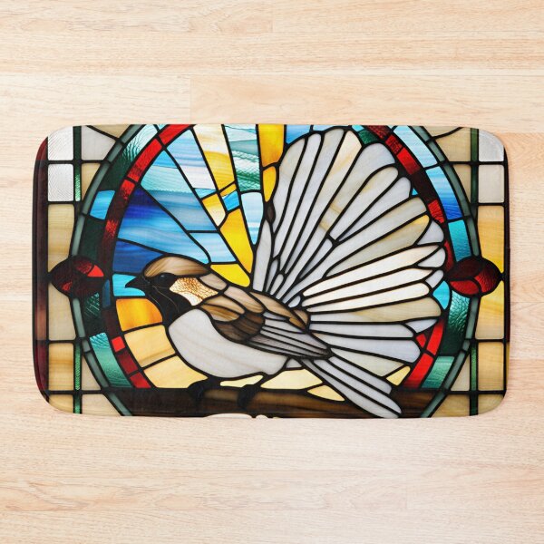 Item preview, Stained Glass Fantail Piwakawaka designed and sold by Wild Blue Designs NZ.