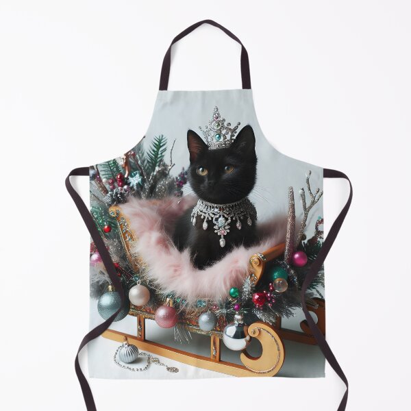 Item preview, Black Kitty in Elegant Christmas Sleigh designed and sold by Eclectic Monkey.