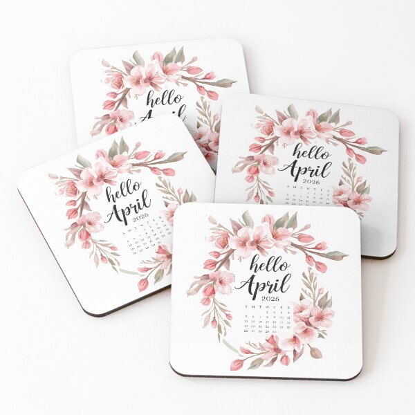 Item preview, Hello April 2026, Cherry Blossom Monthly Calendar Stickers designed and sold by Moodune.