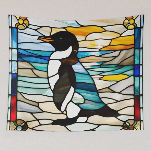 Item preview, Stained Glass Penguin Hoiho  designed and sold by Wild Blue Designs NZ.