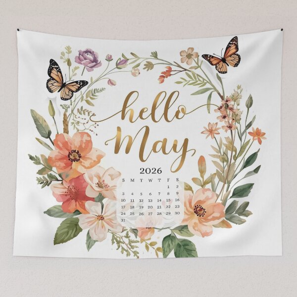 Item preview, Hello May 2026, Gentle Nature Aesthetic Monthly Calendar Stickers designed and sold by Moodune.