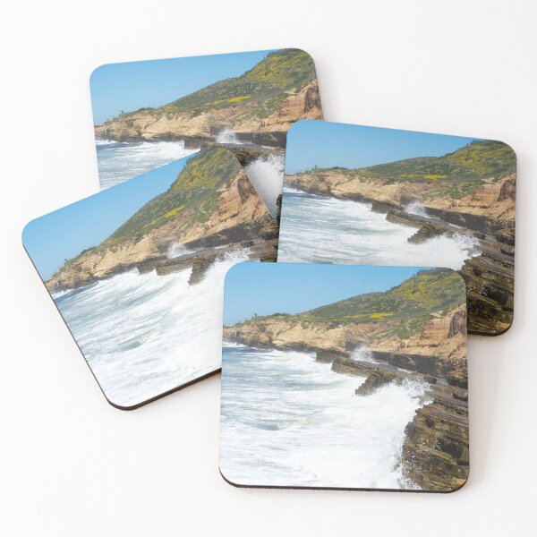 Item preview, Large waves crash into rocks, Cabrillo National Park designed and sold by Visual-Minds.