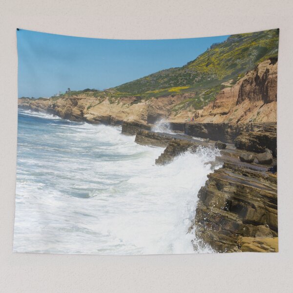 Item preview, Large waves crash into rocks, Cabrillo National Park designed and sold by Visual-Minds.