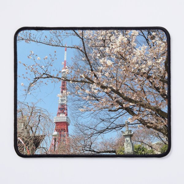 Item preview, tokyo tower spring cherry blossoms designed and sold by Tori-creates.