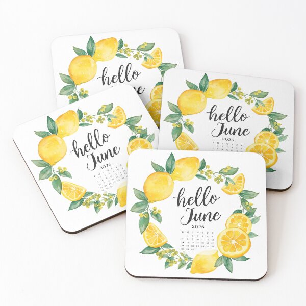Item preview, Hello June 2026, Summer Freshness Monthly Calendar Stickers designed and sold by Moodune.