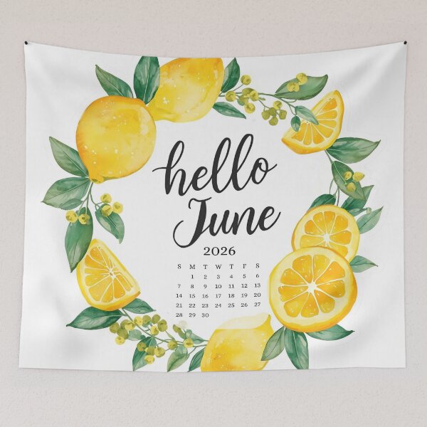 Item preview, Hello June 2026, Summer Freshness Monthly Calendar Stickers designed and sold by Moodune.