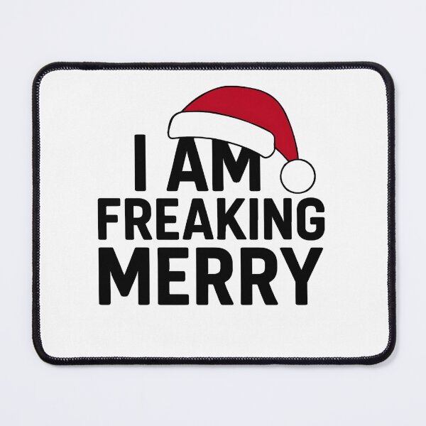Item preview, I Am Freaking Merry Funny Christmas Santa Hat T-Shirt designed and sold by FestivityFinds.