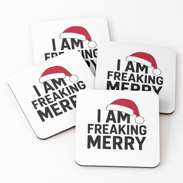 Item preview, I Am Freaking Merry Funny Christmas Santa Hat T-Shirt designed and sold by FestivityFinds.