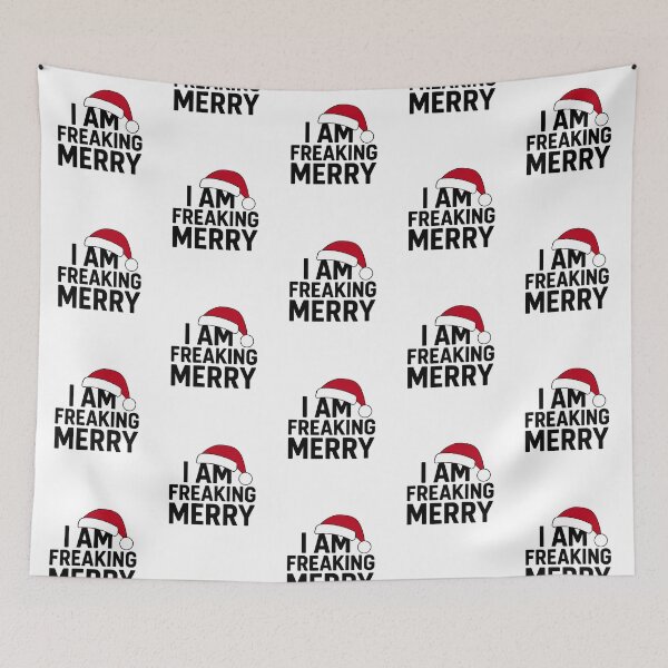Item preview, I Am Freaking Merry Funny Christmas Santa Hat T-Shirt designed and sold by FestivityFinds.
