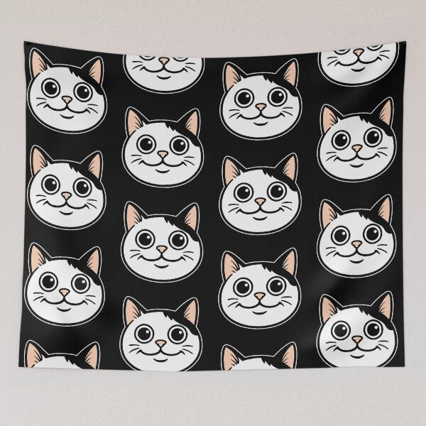 Item preview, Smiling Cat Meme Face - Cute Funny Cartoon Feline (small-ver) designed and sold by lemonfishing.