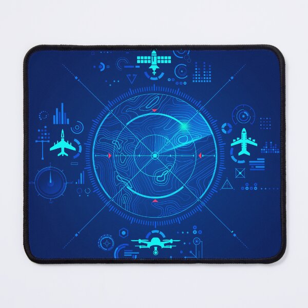 Item preview, aerospace tech or radar technology, graphic of terrain map with futuristic air control interface designed and sold by NiamLab.