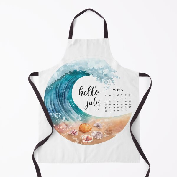 Item preview, Hello July 2026, Beach Monthly Calendar Stickers designed and sold by Moodune.