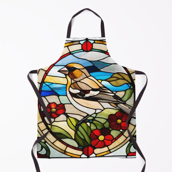 Item preview, Stained Glass Chaffinch designed and sold by Wild Blue Designs NZ.