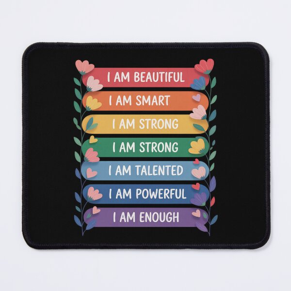 Item preview, I Am Beautiful I Am Smart I Am Talented Enough Colorful Text designed and sold by KingsLife1994.
