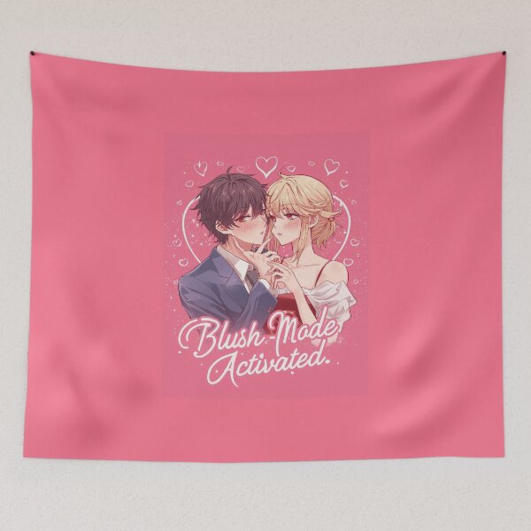Item preview, Blush Mode Activated - Cute Blushing Anime Couple Art designed and sold by ConfuseLab Shop.