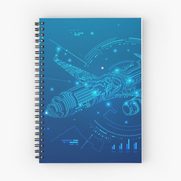 Item preview, digital twin or aviation technology, graphic of airplane combined with electronic pattern and air control interface designed and sold by NiamLab.