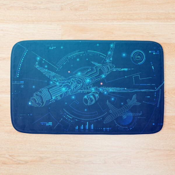 Item preview, digital twin or aviation technology, graphic of airplane combined with electronic pattern and air control interface designed and sold by NiamLab.