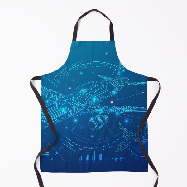 Item preview, digital twin or aviation technology, graphic of airplane combined with electronic pattern and air control interface designed and sold by NiamLab.