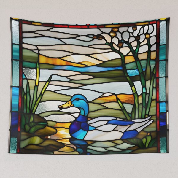 Item preview, Stained Glass Whio Blue Duck designed and sold by Wild Blue Designs NZ.