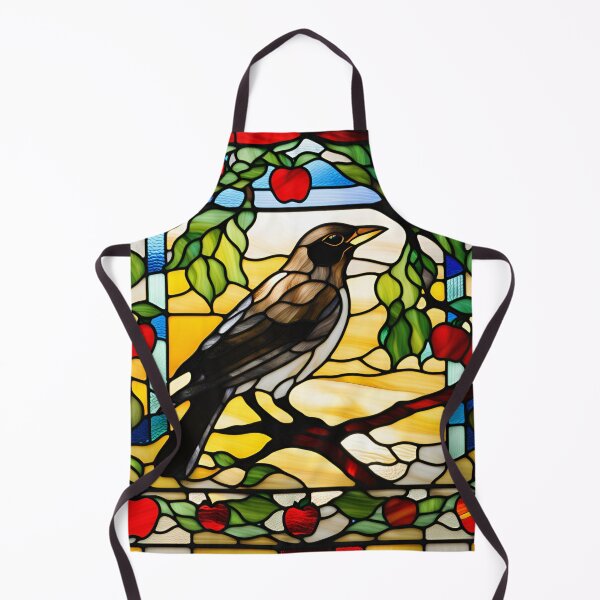 Item preview, Stained Glass Blackbird designed and sold by Wild Blue Designs NZ.