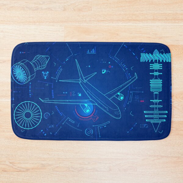 Item preview, aerospace engineering, graphic of lined airplane with jet engine and mechanic interface designed and sold by NiamLab.