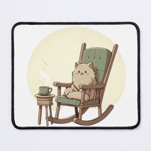 Item preview, Relaxed Cat on Rocking Chair – Cozy Vector Illustration designed and sold by t-shirts4you4.