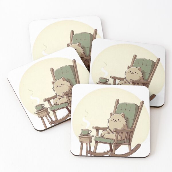 Item preview, Relaxed Cat on Rocking Chair – Cozy Vector Illustration designed and sold by t-shirts4you4.
