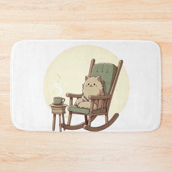 Item preview, Relaxed Cat on Rocking Chair – Cozy Vector Illustration designed and sold by t-shirts4you4.