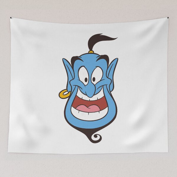 Item preview, Genie Cartoon Happy Face Retro Blue Character Art designed and sold by Wendy Darion.