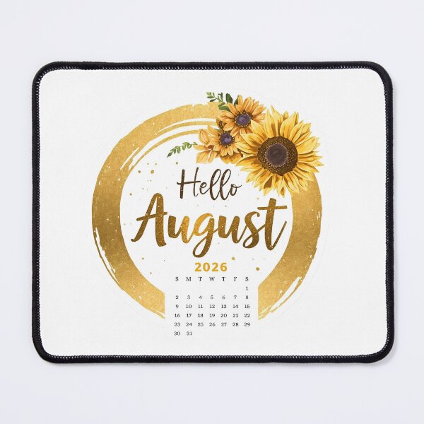 Item preview, Hello August 2026, Sunflower Glow Monthly Calendar Stickers designed and sold by Moodune.