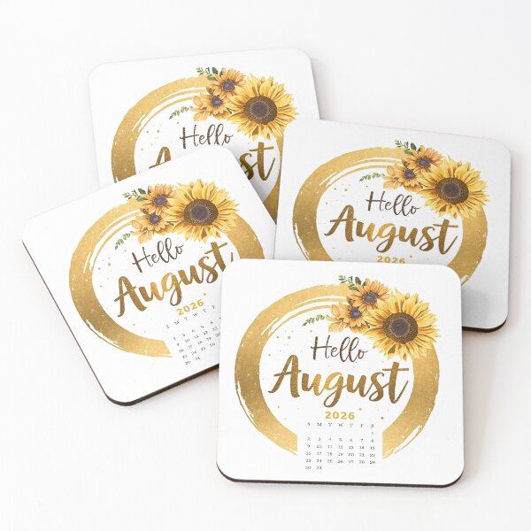 Item preview, Hello August 2026, Sunflower Glow Monthly Calendar Stickers designed and sold by Moodune.
