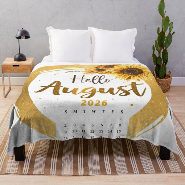 Item preview, Hello August 2026, Sunflower Glow Monthly Calendar Stickers designed and sold by Moodune.