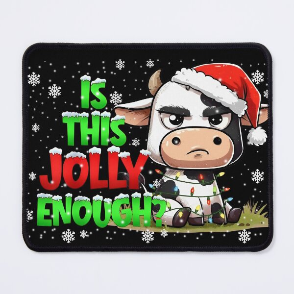 Item preview, Funny Grumpy Christmas Cow Sticker designed and sold by LashondaGreen89.
