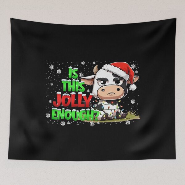 Item preview, Funny Grumpy Christmas Cow Sticker designed and sold by LashondaGreen89.