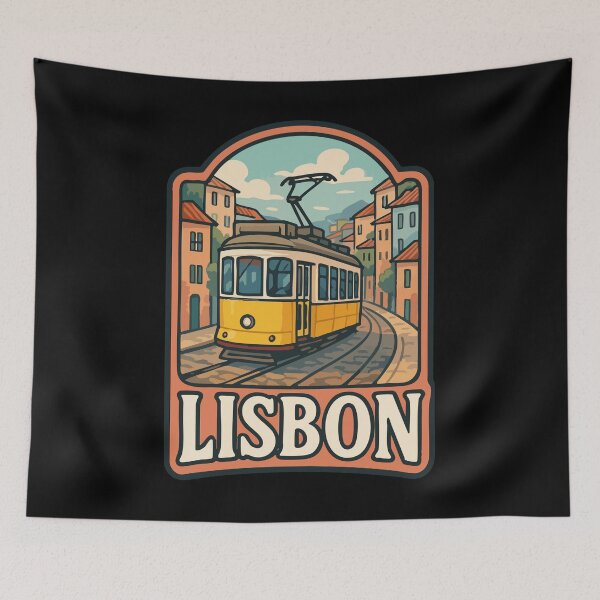 Item preview, Lisbon Portugal Tram Retro Travel designed and sold by TomFrontierArt.