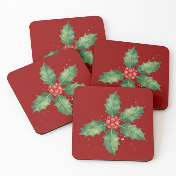 Item preview, watercolor Holly Leaf & Berry designed and sold by 0606PM.