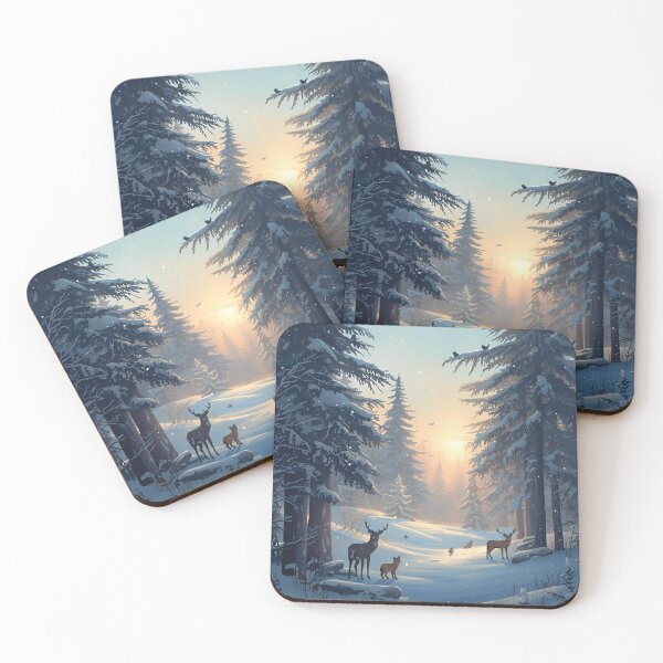 Item preview, First Light of Christmas in the Snowy Forest designed and sold by WildlifeWhimsy.