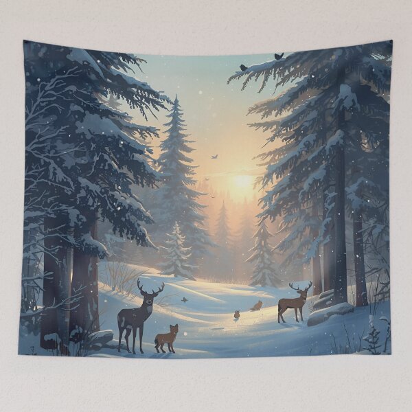 Item preview, First Light of Christmas in the Snowy Forest designed and sold by WildlifeWhimsy.