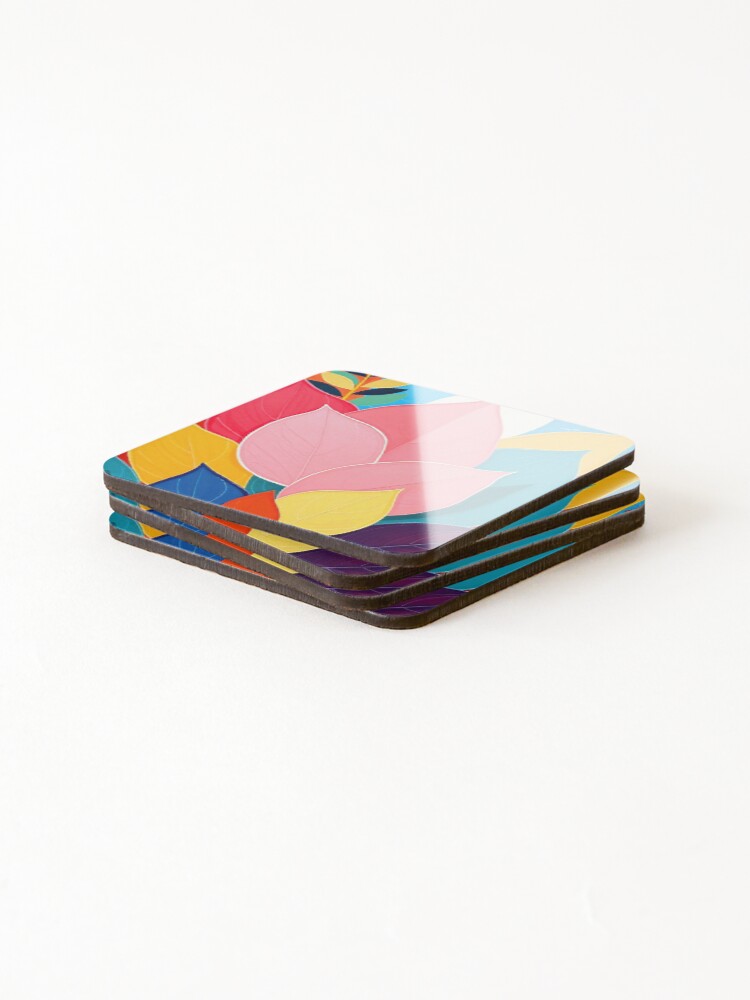 Thumbnail 4 of 5, Coasters (Set of 4), Exploding Foliage Bloom designed and sold by ChrisButler.