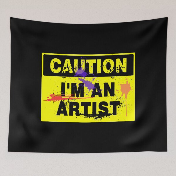 Item preview, Caution I'm An Artist, Paint Splashes, Novelty Sign designed and sold by AASparksDesigns.