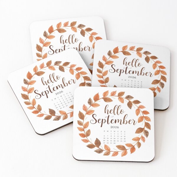 Item preview, Hello September 2026, Autumn Mood Monthly Calendar Stickers designed and sold by Moodune.